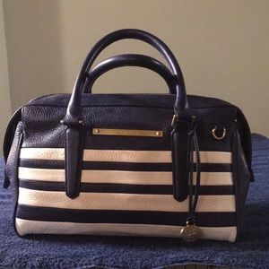 Blue and white Brahmin bag